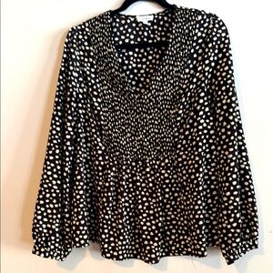 Mittoshop Black and White Ruffled Blouse